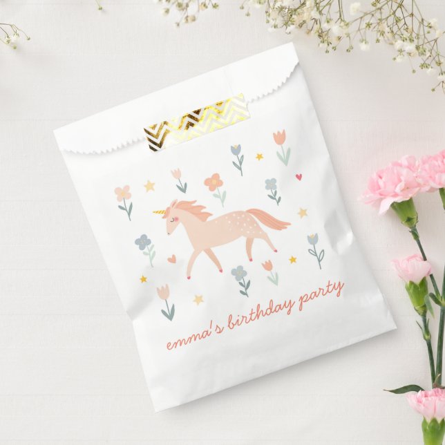 Sweet Unicorn Floral Birthday Favour Bag (Sealed)