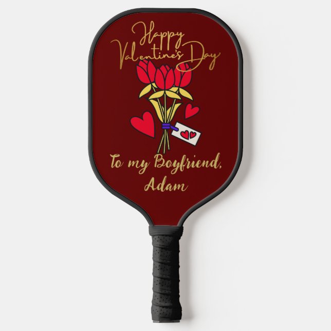 sweet valentine couple personalized customize  pickleball paddle (Front)