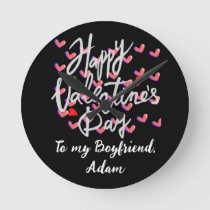 sweet valentine couple personalized customize  round clock
