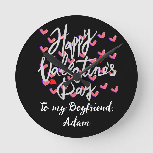 sweet valentine couple personalized customize  round clock (Front)