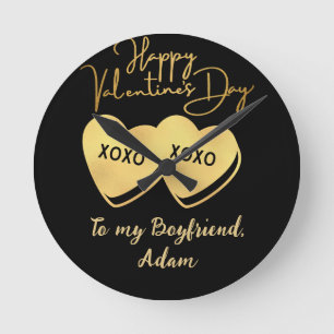 sweet valentine couple personalized customize round clock