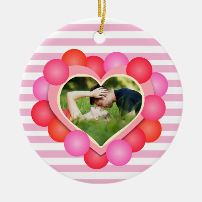 Sweet Valentine Dreams / Photo template Ceramic Ornament (Front)
