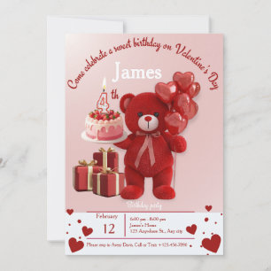 Sweet Valentine’s Birthday Invite – 4th Birthday