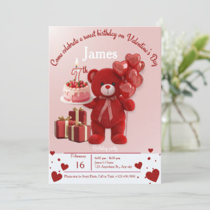 Sweet Valentine’s Birthday Invite – 7th Birthday