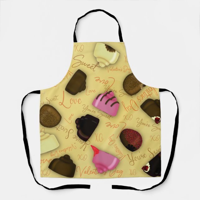 Sweet Valentine - Valentine's Day Candy Pattern Apron (Front)