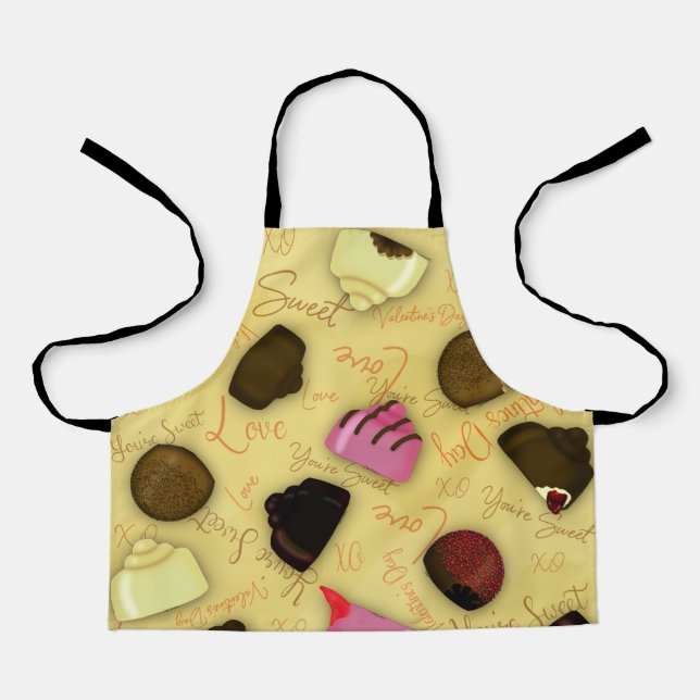 Sweet Valentine - Valentine's Day Candy Pattern Apron (Front)