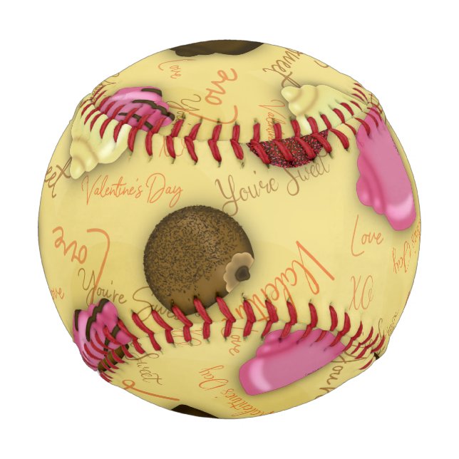Sweet Valentine - Valentine's Day Candy Pattern Baseball (Front)