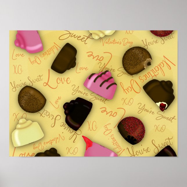 Sweet Valentine - Valentine's Day Candy Pattern Poster (Front)