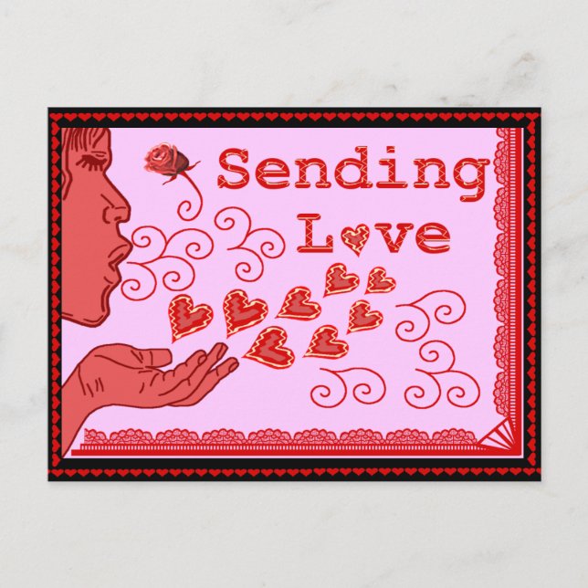 Sweet Valentine's Birthday Missing You Love Holiday Postcard (Front)
