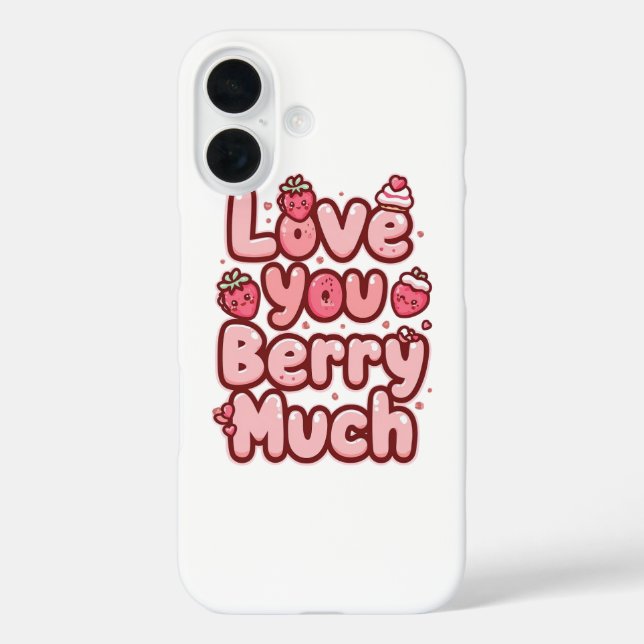Sweet Valentine's Day Fruit and Cupcake Quote Case-Mate iPhone Case (Back)