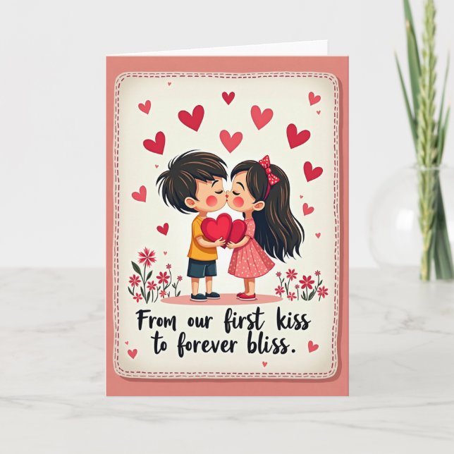 Sweet Valentines Day Kiss Card (Front)