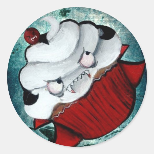 Sweet Vampire Cupcake Classic Round Sticker (Front)