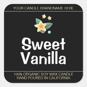 Sweet Vanilla Flower Symbol Soy Candles Labels