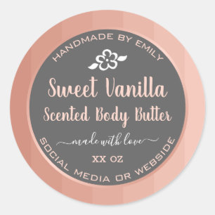 Sweet Vanilla Scented Body Butter Label Pink Grey
