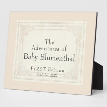 Sweet Vintage Book Title Personalized Baby Sign