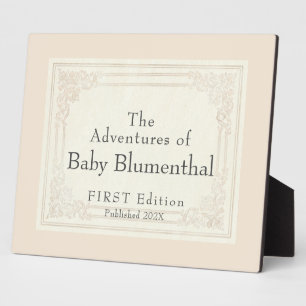 Sweet Vintage Book Title Personalized Baby Sign Plaque