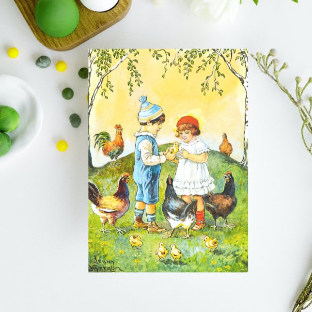 Sweet Vintage Jenny Nyström Happy Easter Card (Creator Uploaded)