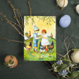 Sweet Vintage Jenny Nyström Happy Easter Postcard