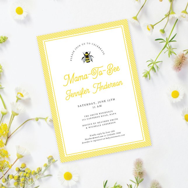 Sweet Vintage Mama-To-Bee Baby Shower Invitation (Creator Uploaded)