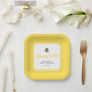 Sweet Vintage Mama-To-Bee Baby Shower Paper Plate