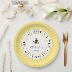 Sweet Vintage Mommy-To-Bee Baby Shower  Paper Plate