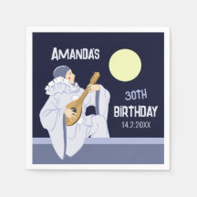 Sweet vintage Pierrot clown lute moon CC1272 Party