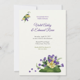 Sweet Violets and Primroses Woodland Wedding Invitation