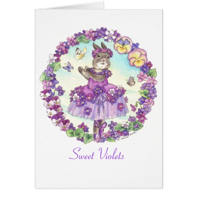Sweet Violets blank card (Front)