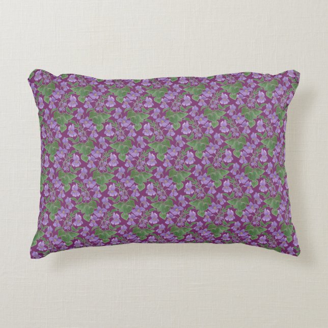 Sweet Violets Custom Floral Accent Cushion (Front)
