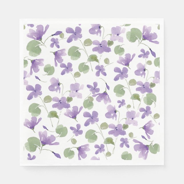 Sweet Violets Luncheon Napkin (Front)