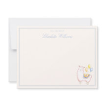 Sweet Watercolor Alpaca with Balloon Light Blue