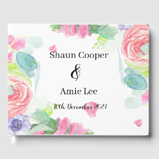 Sweet Watercolor Boho Wedding Guest Book