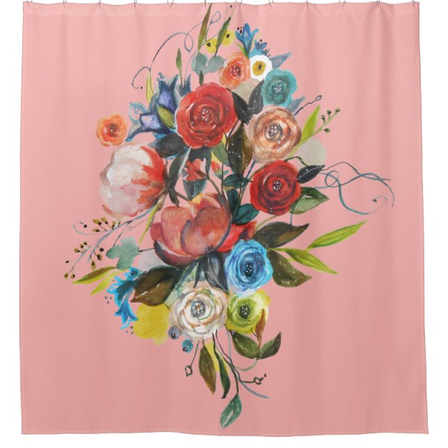 Sweet Watercolor Bouquet Coral Customizable (Front)