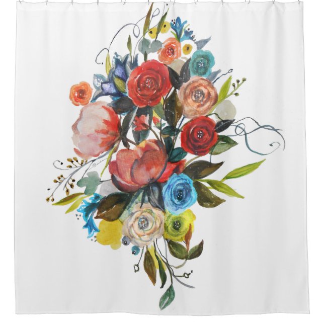 Sweet Watercolor Bouquet Simple White (Front)