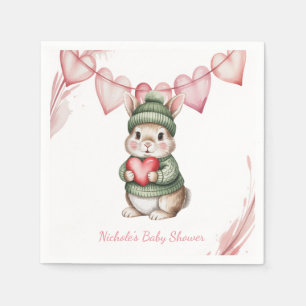 Sweet Watercolor Bunny Baby Shower Napkin