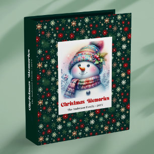 Sweet watercolor Christmas snowman kids memory Binder
