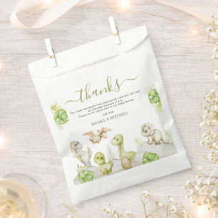 Sweet Watercolor Dinosaur Baby Shower Favour Bag