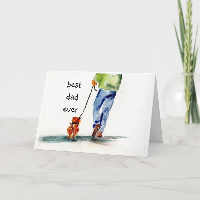 sweet watercolor father's day card with rescue pup (Front)