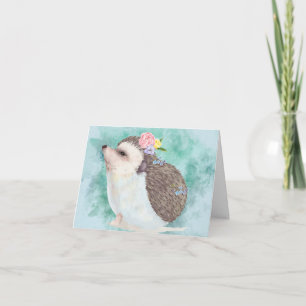 Sweet Watercolor Hedgehog Card