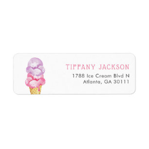 Sweet Watercolor Ice Cream Return Adresse