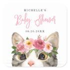 Sweet Watercolor Kitty Girl Baby Shower