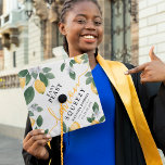 Sweet Watercolor Lemon & Greenery Graduation  Graduation Cap Topper<br><div class="desc">Sweet Lemon Graduation Cap Topper - Design features the funny saying 'Easy Peasy,  Lemon Squeezy' in a combination of serif fonts and elegant calligraphy script typography. Decorated with watercolor lemon fruit with hand painted greenery and delicate white blossom flowers. Simply add name,  place of study and class year.</div>