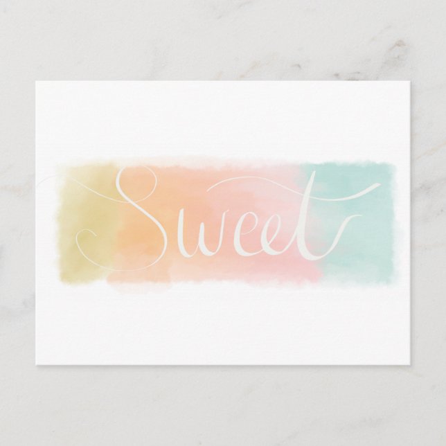 Sweet Watercolor Pastel Postcard (Front)