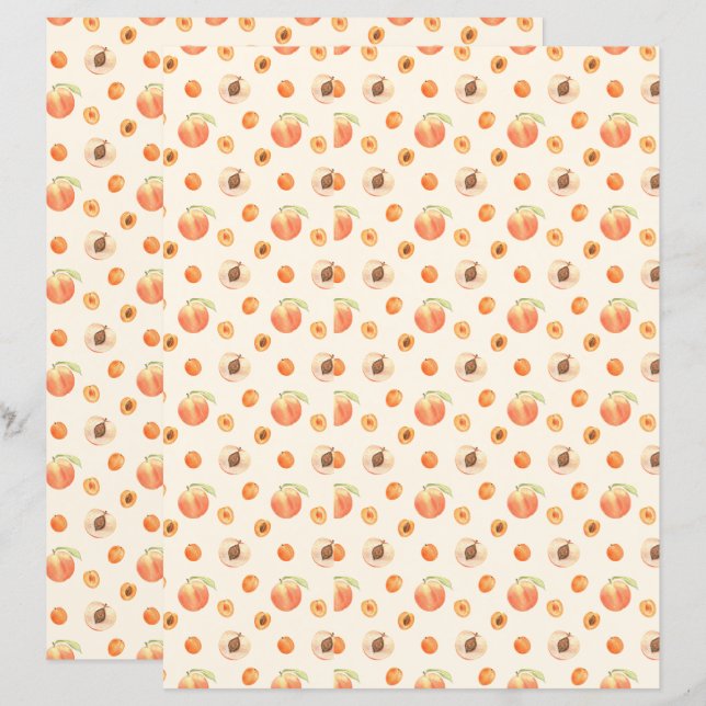 Sweet Watercolor Peach Pattern (Front/Back)
