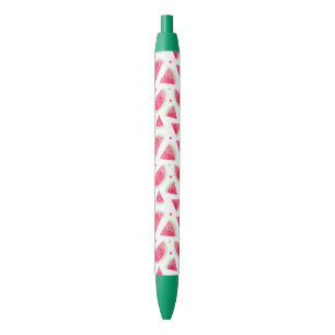 Sweet Watercolor Watermelon Pattern Black Ink Pen