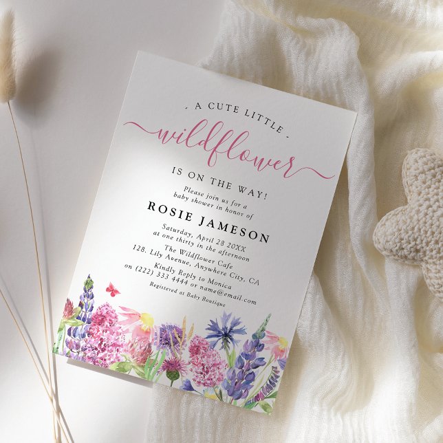 Sweet Watercolor Wildflower Baby Shower  Invitation (Creator Uploaded)