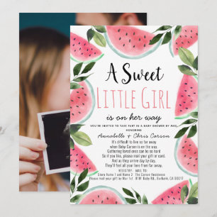 Sweet Watermelon Baby Shower by Mail Photo Invitation