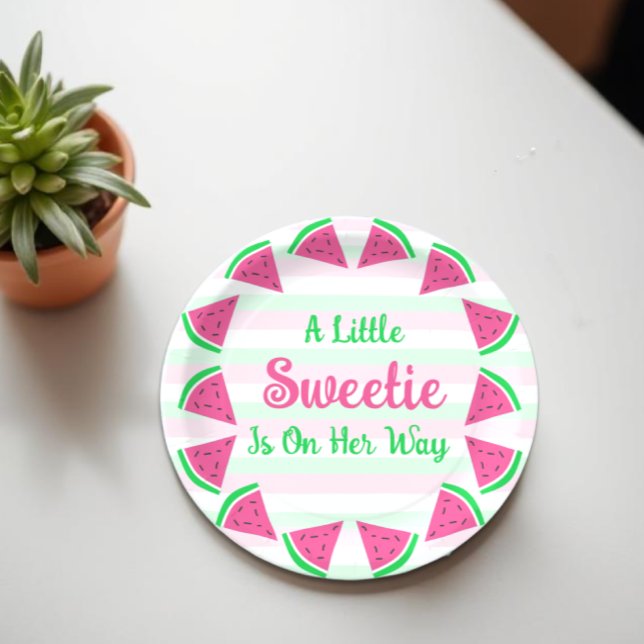 Sweet Watermelon Baby Shower Paper Plate (Creator Uploaded)