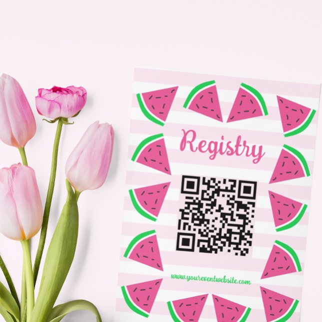 Sweet Watermelon Baby Shower Registry Enclosure Card (Creator Uploaded)