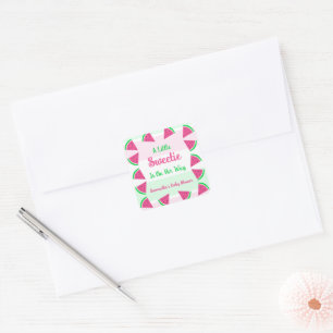 Sweet Watermelon Baby Shower Square Sticker